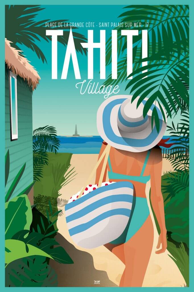 Affiche Tahiti village